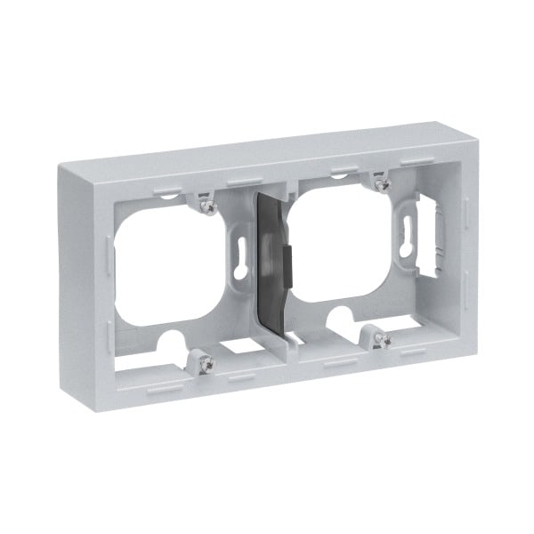 LEGRAND - SEANO Aufputzgehäuse 2-fach in der Farbausführung Aluminium lackiert