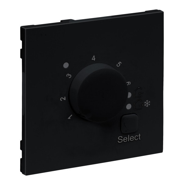 LEGRAND - SEANO Abdeckung für elektronisches Raumthermostat, Farbe: Schwarz lackiert
