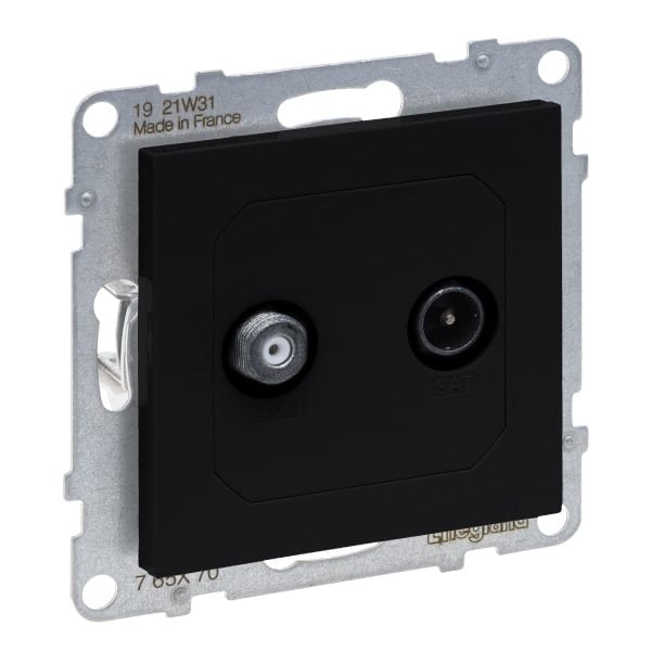 LEGRAND - SEANO Einzeldose TV-SAT für 2 Kabel und HD-TV in der Farbe Anthrazit lackiert