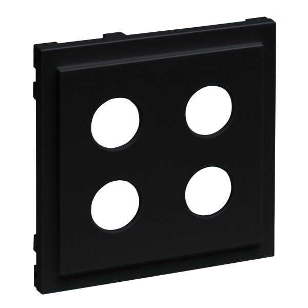 LEGRAND - SEANO Abdeckung Lautsprecher 2-fach mit 4 mm-Buchse, Farbe: Schwarz lackiert