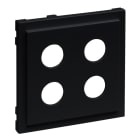 LEGRAND - SEANO Abdeckung Lautsprecher 2-fach mit 4 mm-Buchse, Farbe: Schwarz lackiert