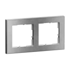 LEGRAND - SEANO+ 2-fach Rahmen mit Echtmaterialoberfläche, Farbausführung Brushed Steel