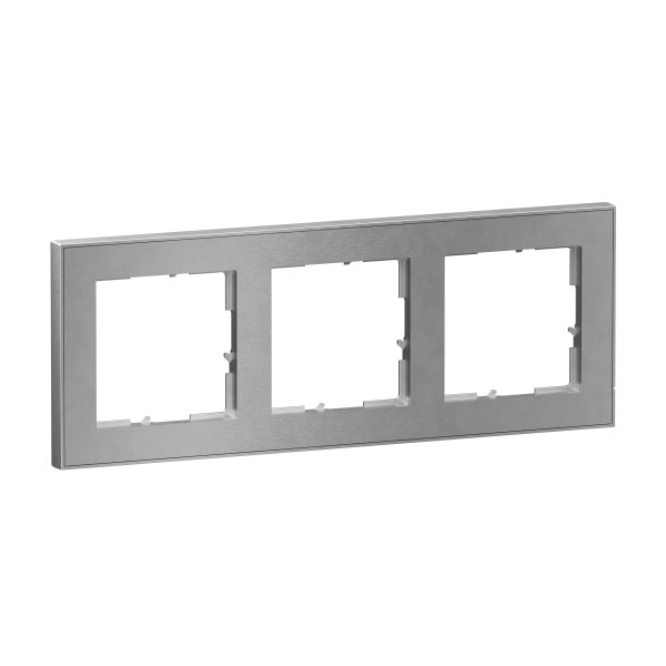 LEGRAND - SEANO+ 3-fach Rahmen mit Echtmaterialoberfläche, Farbausführung Brushed Steel