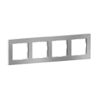 LEGRAND - SEANO+ 4-fach Rahmen mit Echtmaterialoberfläche, Farbausführung Brushed Steel