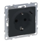 LEGRAND - SEANO Schuko-Steckdose + USB-C mit Steckklemmen, Farbe: Anthrazit lackiert
