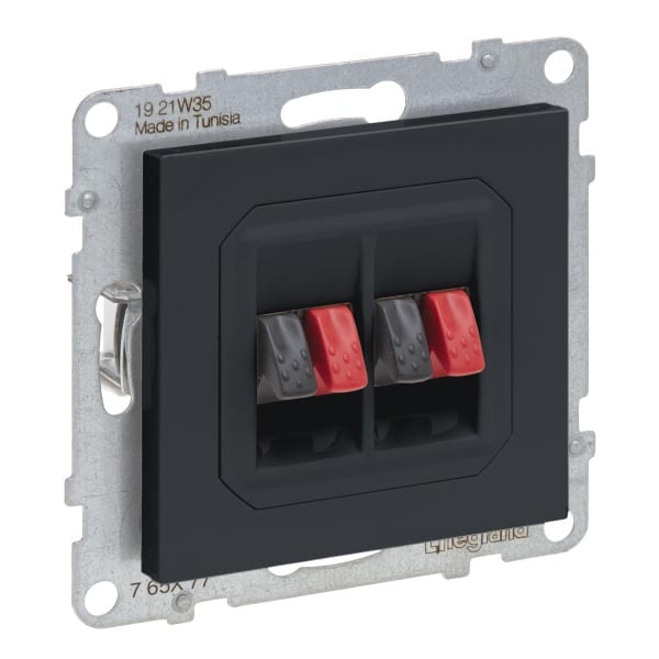LEGRAND - SEANO Lautsprecher-Anschluss 2-fach mit Federklemmen (Rot/Schwarz), AN