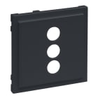 LEGRAND - SEANO Abdeckung für 3-fach RCA (Cinch)-Anschlussdose, Farbe: Anthrazit lackiert
