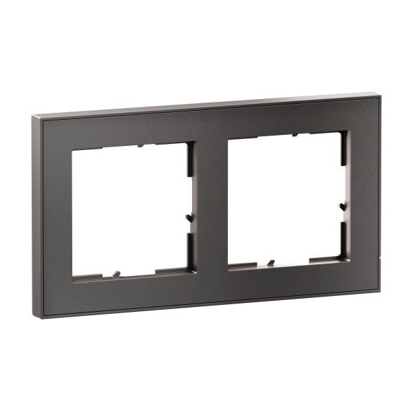 LEGRAND - SEANO+ 2-fach Rahmen mit Echtmaterialoberfläche, Farbausführung Dark Steel