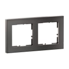 LEGRAND - SEANO+ 2-fach Rahmen mit Echtmaterialoberfläche, Farbausführung Dark Steel