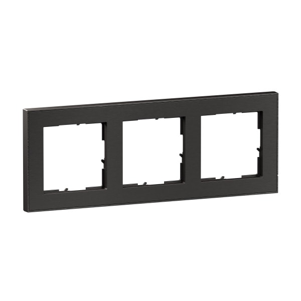 LEGRAND - SEANO+ 3-fach Rahmen mit Echtmaterialoberfläche, Farbausführung Dark Steel