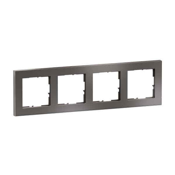 LEGRAND - SEANO+ 4-fach Rahmen mit Echtmaterialoberfläche, Farbausführung Dark Steel