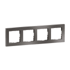 LEGRAND - SEANO+ 4-fach Rahmen mit Echtmaterialoberfläche, Farbausführung Dark Steel