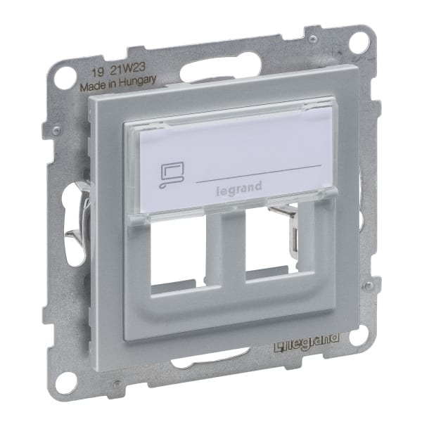 LEGRAND - SEANO 2-fach Adapter für Key-Stone Datendosen, Farbe: Aluminium lackiert