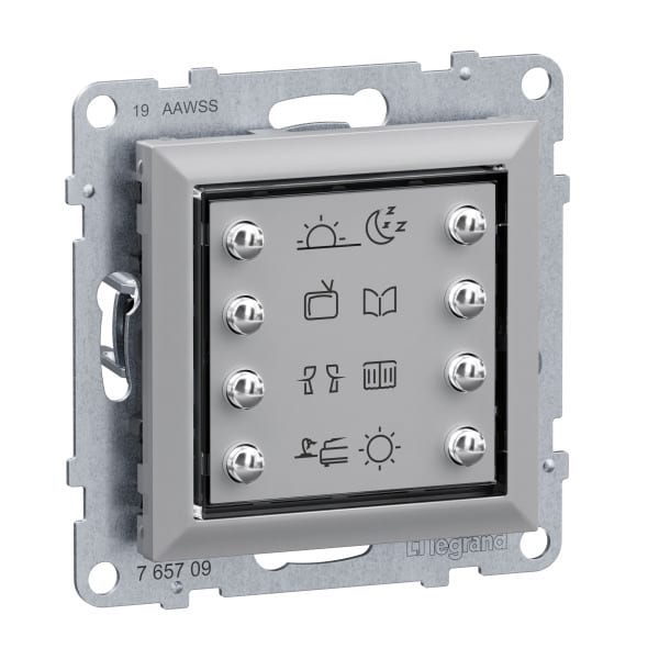 LEGRAND - Seano MyHome Szenentaster zum Abrufen von 8 Szenarien in der Farbe Aluminium