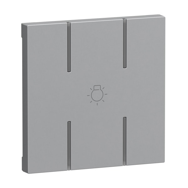 LEGRAND - Seano 2-modulige Tastenabdeckung MyHome mit Symbol ''Licht'', Farbe Aluminium