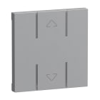 LEGRAND - Seano 2-modulige Tastenabdeckung MyHome mit Symbol ''Auf/Ab'', Farbe Aluminium