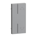 LEGRAND - Seano 1-modulige Tastenabdeckung MyHome mit Symbol ''Auf/Ab'', Farbe Aluminium