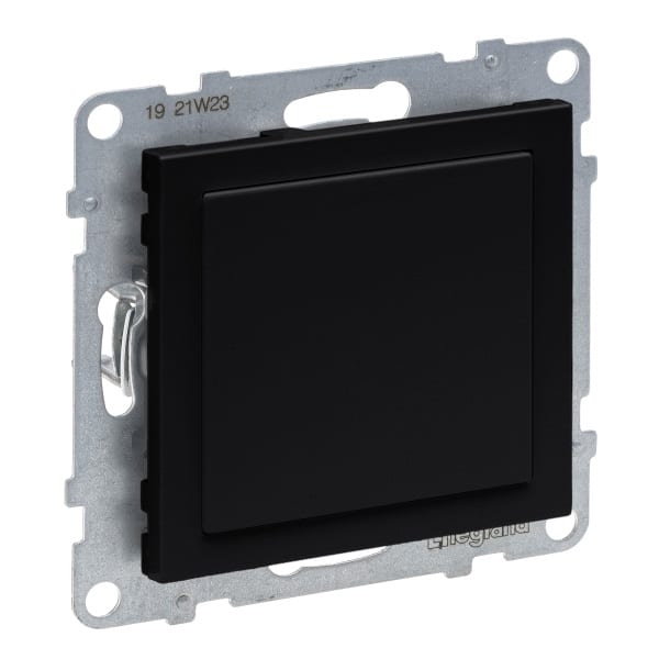 LEGRAND - SEANO Blindabdeckung & Mosaic-Adapter in der Farbausführung Schwarz lackiert
