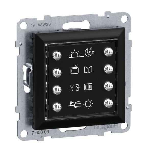 LEGRAND - Seano MyHome Szenentaster zum Abrufen von 8 Szenarien in der Farbe Schwarz