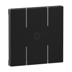 LEGRAND - Seano 2-modulige Tastenabdeckung MyHome mit Symbol ''Licht'', Farbe Schwarz