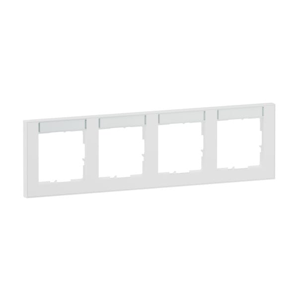 LEGRAND - SEANO+ 4-fach Rahmen horizontal mit Beschriftungsfeld, Farbausführung Ultraweiß