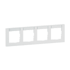LEGRAND - SEANO+ 4-fach Rahmen horizontal mit Beschriftungsfeld, Farbausführung Ultraweiß