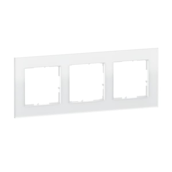 LEGRAND - SEANO Natura 3-fach Rahmen aus Echtmaterial, Farbausführung White Glass