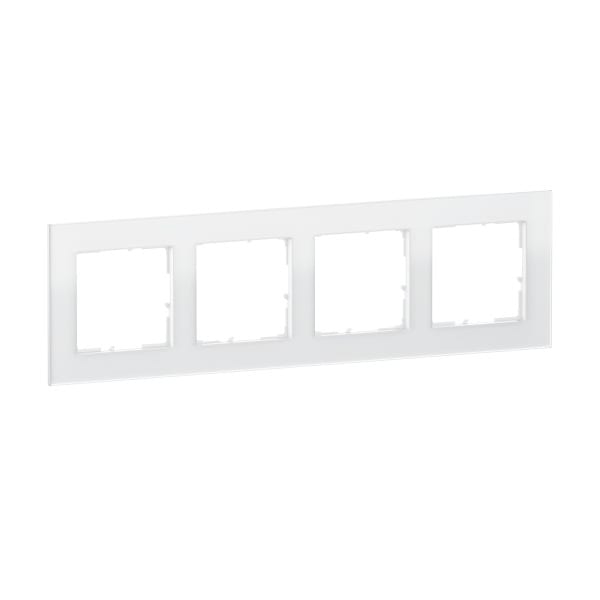LEGRAND - SEANO Natura 4-fach Rahmen aus Echtmaterial, Farbausführung White Glass