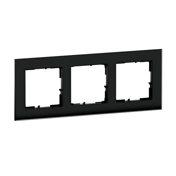 LEGRAND - SEANO Natura 3-fach Rahmen aus Echtmaterial, Farbausführung Black Smoked Glass