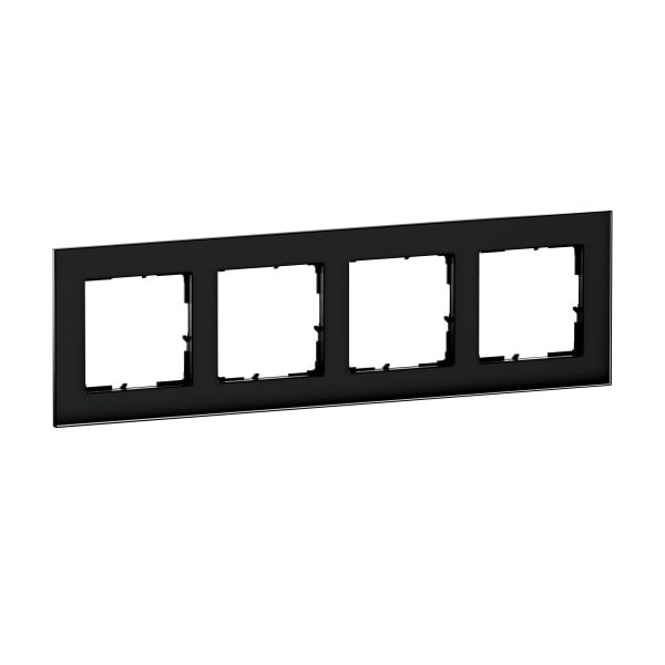 LEGRAND - SEANO Natura 4-fach Rahmen aus Echtmaterial, Farbausführung Black Smoked Glass