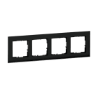 LEGRAND - SEANO Natura 4-fach Rahmen aus Echtmaterial, Farbausführung Black Smoked Glass