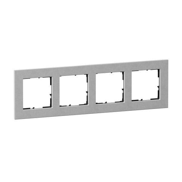 LEGRAND - SEANO Natura 4-fach Rahmen aus Echtmaterial, Farbausführung Aluminium eloxiert