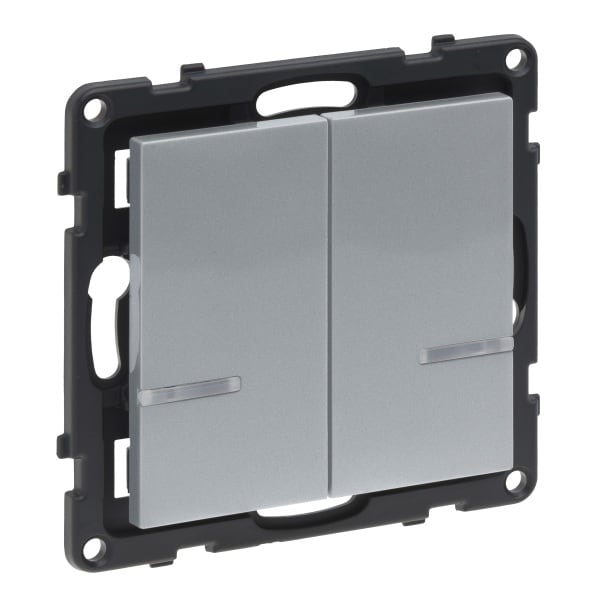 LEGRAND - Seano with Netatmo Wandsender 2-Fach Farbe: Aluminium