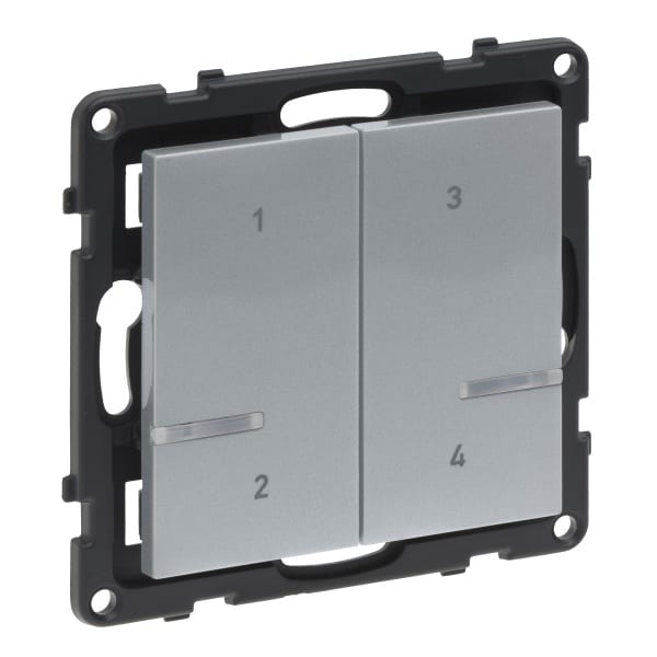 LEGRAND - Seano with Netatmo Szenentaster 4-fach, Farbe: Aluminium