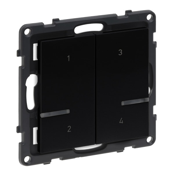 LEGRAND - Seano with Netatmo Szenentaster 4-fach, Farbe: Schwarz
