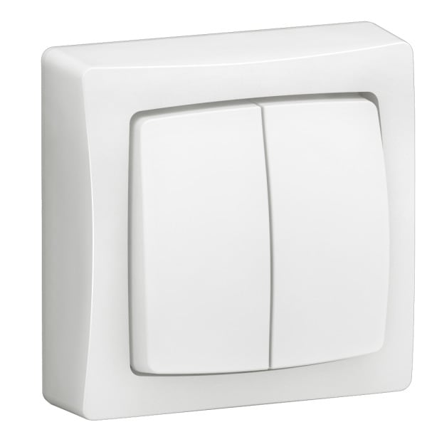LEGRAND - OTEO Universalgerät Doppelwechselsch. oder -taster, Aufputz, Farbe: Weiß