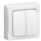 LEGRAND - OTEO Universalgerät Doppelwechselsch. oder -taster, Aufputz, Farbe: Weiß