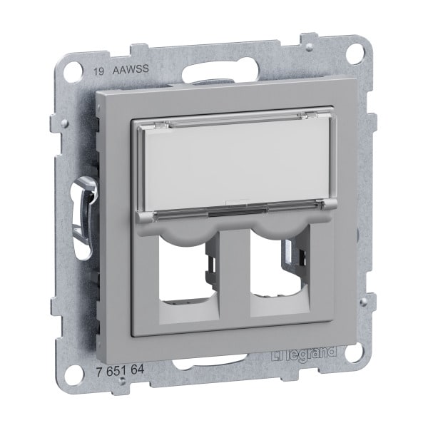 LEGRAND - SEANO 2-fach Adapter für Systimax Datendosen, Farbausführung: Aluminium lackiert