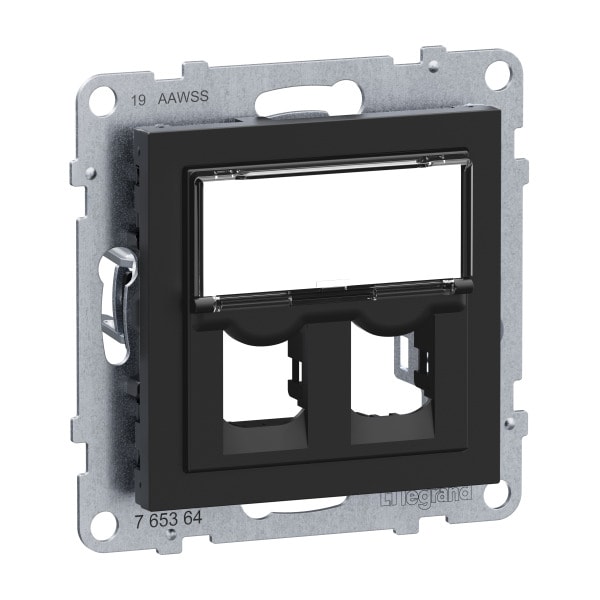 LEGRAND - SEANO 2-fach Adapter für Systimax Datendosen, Farbausführung: Schwarz lackiert