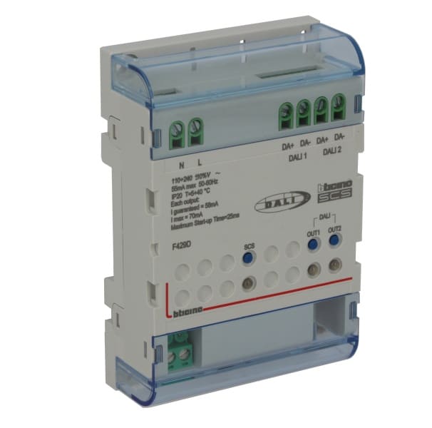 LEGRAND - MyHome Reiheneinbau-Dimmer DALI-2 mit 2 Ausgängen für je 16 EVGs, 4 TE DIN