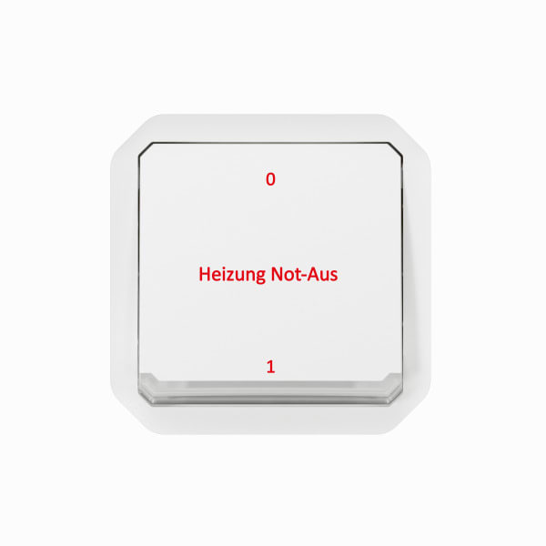 LEGRAND - Plexo New Einsatz 2-poliger Schalter 10 AX, SL, NOTAUS, IP55, IK08, Ultraweiß