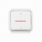 LEGRAND - Plexo New Einsatz 2-poliger Schalter 10 AX, SL, NOTAUS, IP55, IK08, Ultraweiß