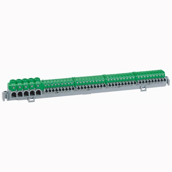 LEGRAND - Klemmenleiste grün, 5x 6-25mm² und  36 x 1,5-4 mm² Stecktechnik, Länge:276mm