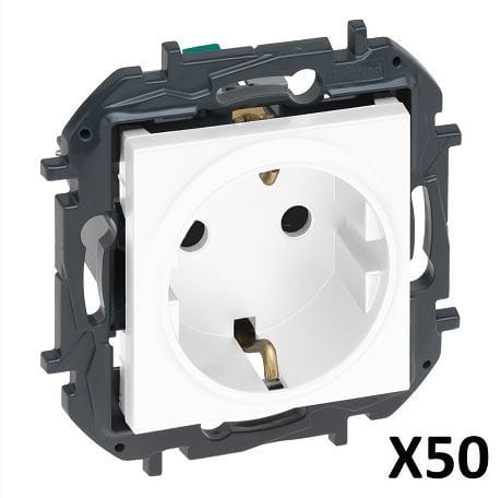 LEGRAND - Niloe Step V4 Bigbox 50 X Steckdose Steckkl erh Berührungsschutz Farbe Ultraweiß