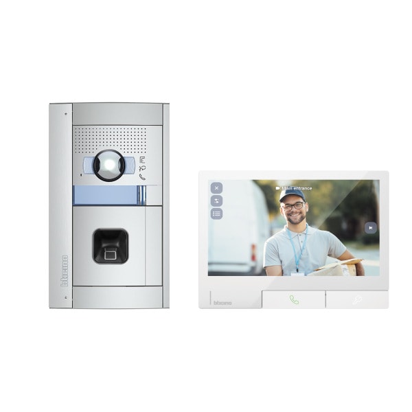 BTICINO - Flex'ONE Video-Set mit Türstation SFERA inkl. Fingerprint + CLASSE300X Light