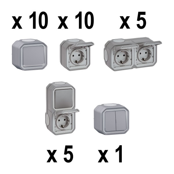 LEGRAND - PLEXO NEW AKTIONS-SET 1 GRAU