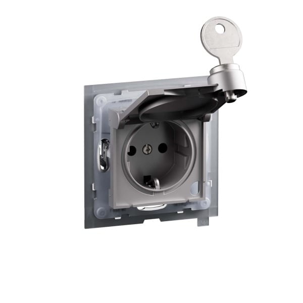 LEGRAND - SEANO Schutzko-Steckdose, SL, erh. Ber.-schutz, Klappd. ungl. Schliess IP44, AL
