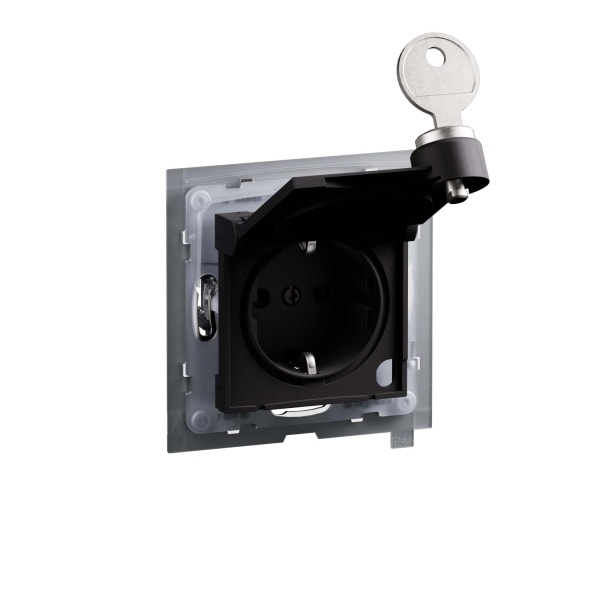 LEGRAND - SEANO Schutzko-Steckdose, SL, erh. Ber.-schutz, Klappd. ungl. Schliess IP44, SW
