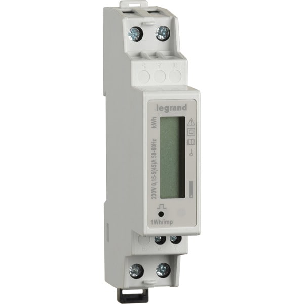 LEGRAND - Energiezähler EMDX³,MID, 45A, m.LCD, 1-phasig, Direktanschluss,Impulsausgang,1TE