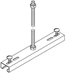DIETZEL - Zentralabhängung,Gewindestab,200x180mm,1xGBM10-10/1xKLR/3xSEM10/1xUS10x30,sfz